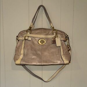 Elegant Cream and Blush pink COACH Handbag